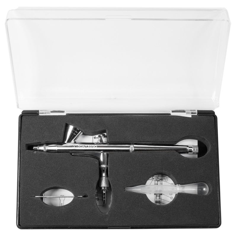 PointZero Dual-Action 2cc Gravity-Feed Airbrush Set - .2mm Nozzle - Image 2